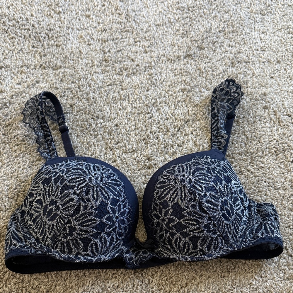 Aerie Midnight Blue Floral Lace Bra